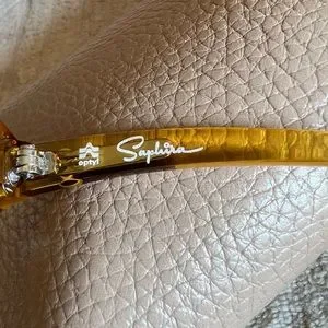 Vintage Saphira 4086 Amber Oversized Optyl eyeglasses 80s prescription aatached Saphira | Accessories | Vintage Saphira 486 Amber Oversized  main image 3